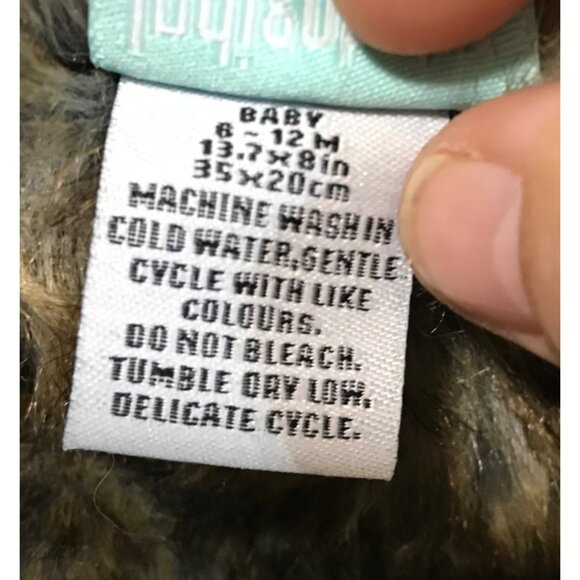 Indigo Baby Plaid Trapper Hat With Faux Fur Lining 6-12M - Picture 7 of 10